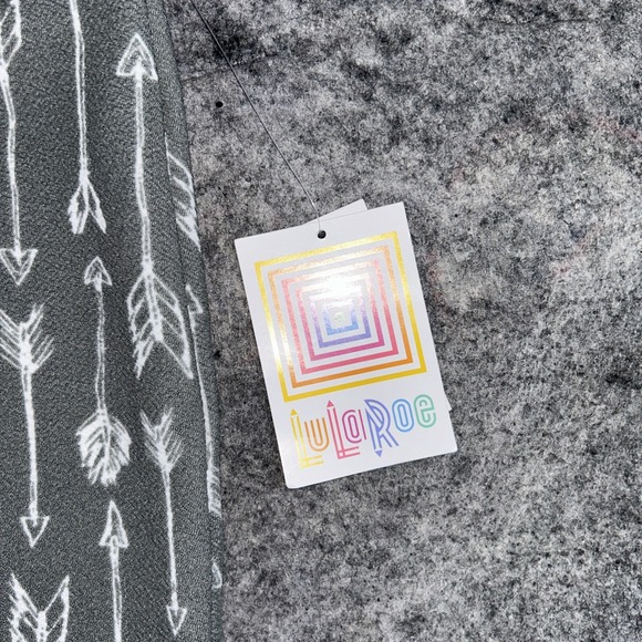 LuLaRoe Cassie Pencil Skirt Women's Medium Gray Arrows Feathers Professional - Picture 9 of 11